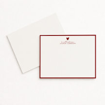 Red Heart Valentine’s Day Note Card