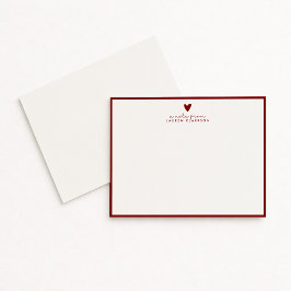 Red Heart Valentine’s Day Note Card Einladung