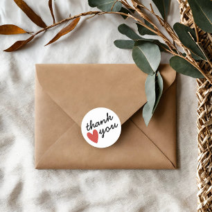 Red Heart Vielen Dank Runder Aufkleber