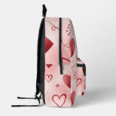 Red Heart Watercolor Seamless Pattern Bedruckter Rucksack (Links)
