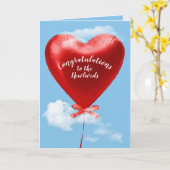 Red Heart Wedding Balloon Karte (Gelbe Blume)