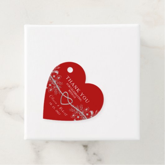 Red Heart Wedding Geschenkanhänger (Beispiel)