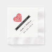 Red Heart Wedding Paper Napkin Serviette (Vorderseite)