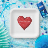 Red Heart Wedding Pappteller (Party)