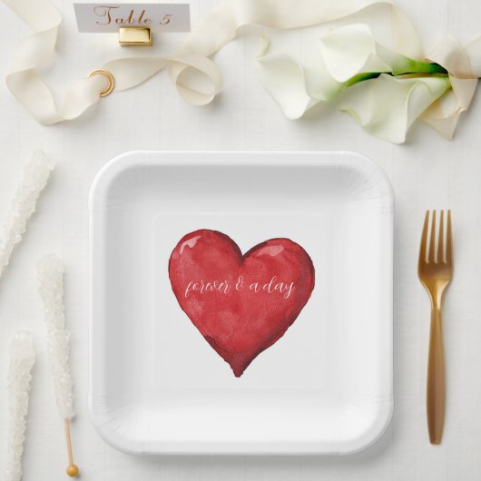 Red Heart Wedding Pappteller (Hochzeit)