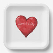 Red Heart Wedding Pappteller (Vorderseite)