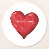 Red Heart Wedding Runder Pappuntersetzer (Vorderseite)