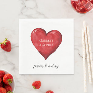 Red Heart Wedding Serviette