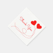 Red Heart Wedding Vielen Dank Balloons Brautparty Serviette (Ecke)