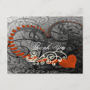 Red Heart Wirbel Vielen Dank Postkarte