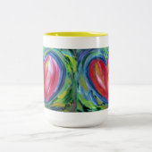 Red Heart with Hope Art Custom Coffee Cups Zweifarbige Tasse (Mittel)