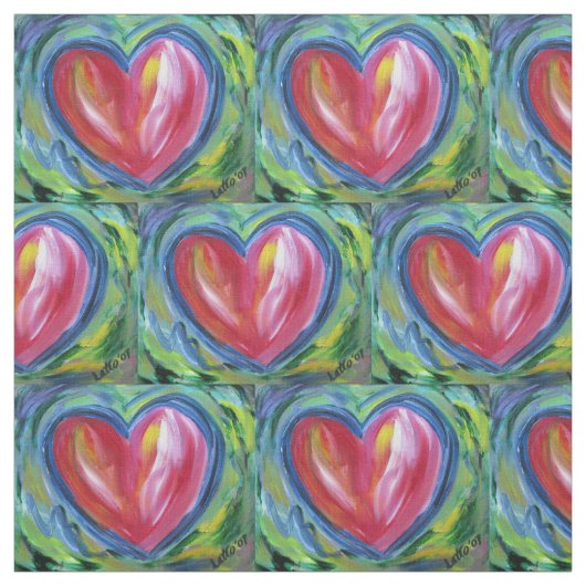 Red Heart with Hope Custom Fabric Art Material Stoff (Muster)