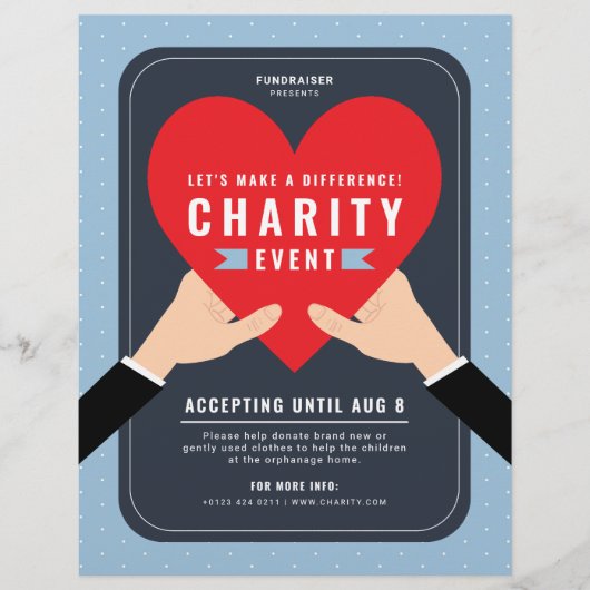 Red Heart Wohltätigkeit Fundraiser Event Flyer (Vorne)