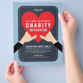Red Heart Wohltätigkeit Fundraiser Event Flyer (Hand)