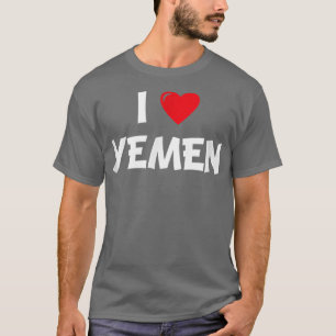 Red Heart Women Men Holiday I Love Yemen  T-Shirt