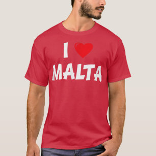 Red Heart Women Men Holiday Maltese I Liebe Malta T-Shirt