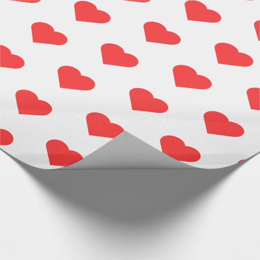 Red Heart Wrapping Paper - Romantic Gift Wrap Geschenkpapier (Ecke)