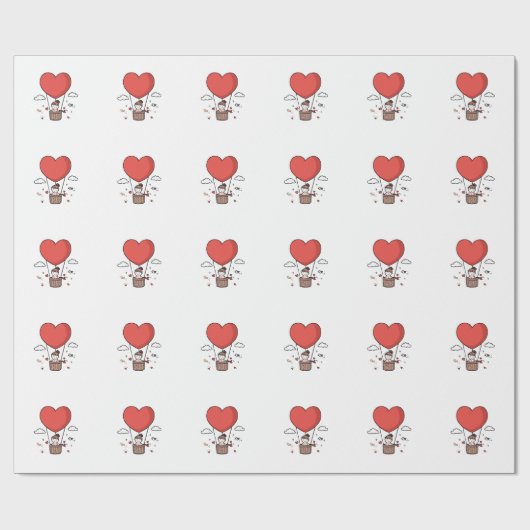 Red Heart Wrapping Paper – Romantic Valentine’s Gi Geschenkpapier (Flach)