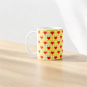 Red Heart Yellow Gingham Valentine's Day Gift Kaffeetasse
