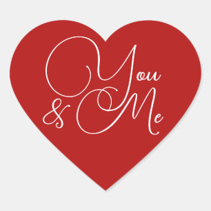 Red Heart ''You & Me'' für Valentinisches Herz Herz-Aufkleber