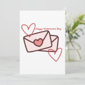 Red Hearth Happy Valentine's Day Einladung (Stehend Vorderseite)