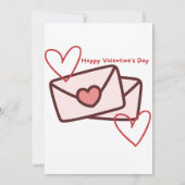 Red Hearth Happy Valentine's Day Einladung (Rückseite)