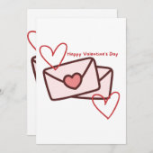 Red Hearth Happy Valentine's Day Einladung (Vorne/Hinten)