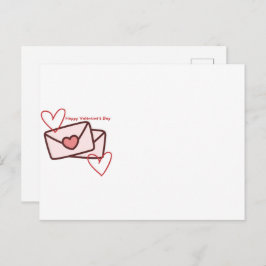 Red Hearth Happy Valentine's Day Postkarte