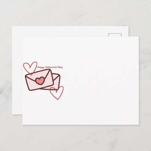 Red Hearth Happy Valentine's Day Postkarte (Vorne/Hinten)