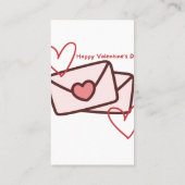 Red Hearth Happy Valentine's Day Visitenkarte (Rückseite)