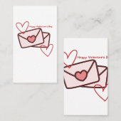 Red Hearth Happy Valentine's Day Visitenkarte (Vorne/Hinten)