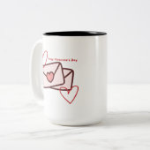 Red Hearth Happy Valentine's Day Zweifarbige Tasse (Vorderseite Links)