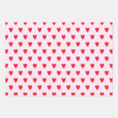 Red Hearts Abstrakt Handgezeichnetes Boho Style Mu Geschenkpapier Set (Vorderseite)
