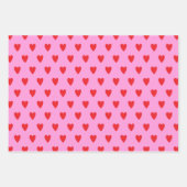Red Hearts Abstrakt Handgezeichnetes Boho Style Mu Geschenkpapier Set (Vorderseite)