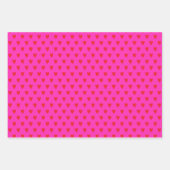 Red Hearts Abstrakt Handgezeichnetes Boho Style Mu Geschenkpapier Set (Vorderseite 3)