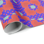 Red Hearts and Dots on Lila Valentines Geschenkpapier (Rolleneckpunkt)