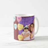 Red Hearts and Foto Message | Spanischer Muttertag Kaffeetasse (VorderseiteRechts)