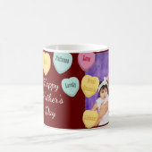 Red Hearts and Foto Message | Spanischer Muttertag Kaffeetasse (Mittel)