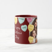 Red Hearts and Foto Message | Spanischer Muttertag Tasse (Zentrum)