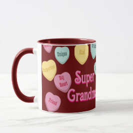 Red Hearts and Foto Message | Super Grandma Tasse