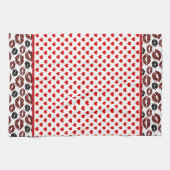 Red Hearts and Kisses Geschirrtuch (Horizontal)