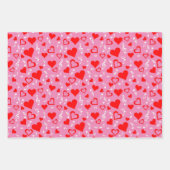 Red Hearts and Musiknotens Adult Cloth Face Maske Geschenkpapier Set (Vorderseite)