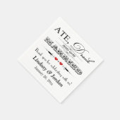 Red Hearts and Scrolls Wedding Napkins Serviette (Ecke)