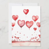 Red Hearts Baby Liebe Valentine's Baby Shower Einladung (Rückseite)