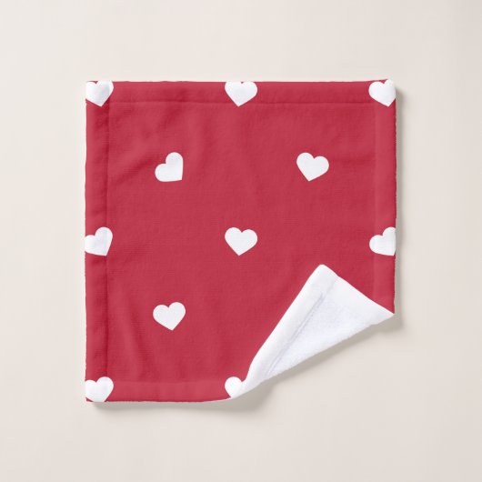 Red Hearts Badhandtuch Set (Waschlappen)