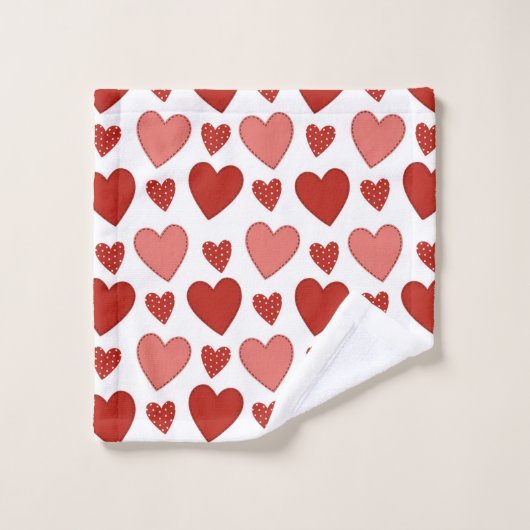 Red Hearts Badhandtuch Set (Waschlappen)