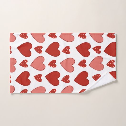 Red Hearts Badhandtuch Set (Handtuch)