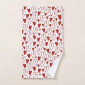 Red Hearts Badhandtuch Set (Handtuch)