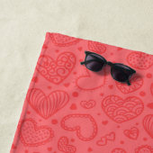 Red Hearts Beach Handtuch (Beispiel)
