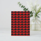 Red Hearts Black Background Liebe Wedding Postage Postkarte (Stehend Vorderseite)